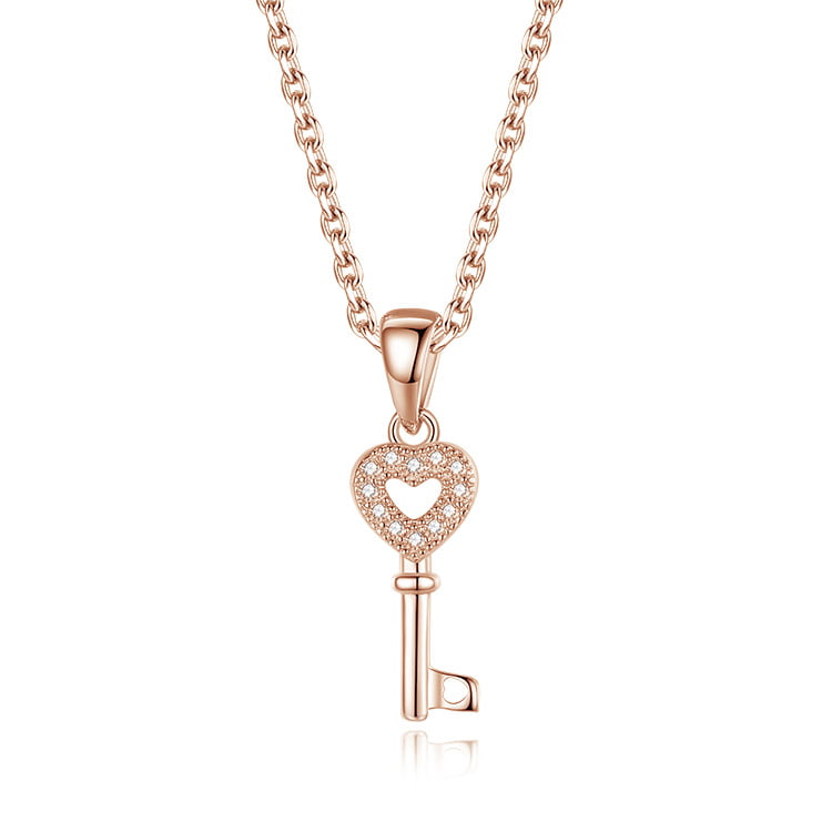 Rose gold Key Necklace sunrisejewel