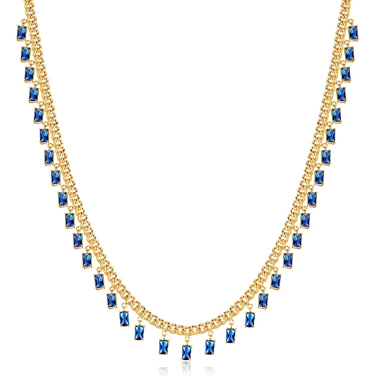 Multi layered zircon necklace sunrisejewel