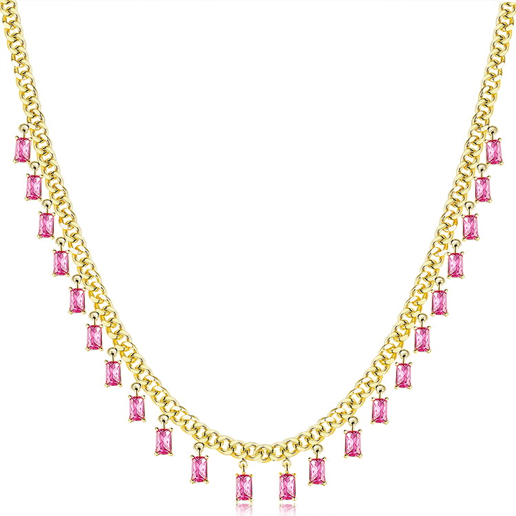 Multi layered zircon necklaceSNS01030 sunrisejewel