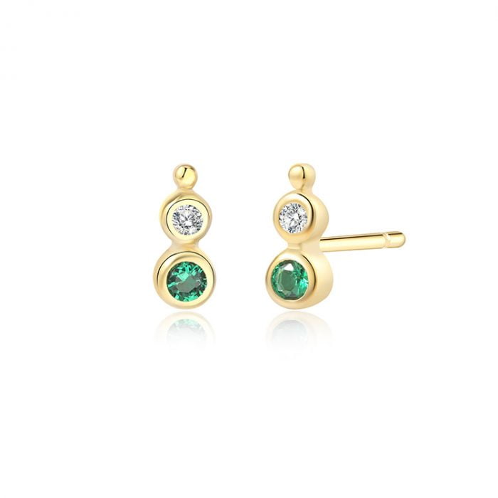 Green zirconium gourd earrings SES01174