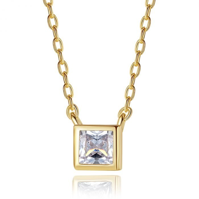 Square zirconium necklace SNS01110