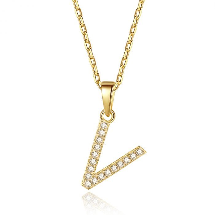 V letter pendant necklace SNS01463